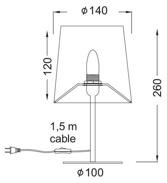ACA Lighting Floor&Table stolní svítidlo MT3000W