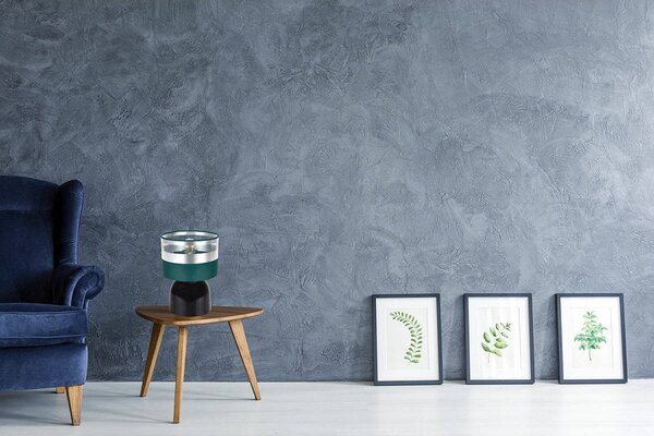 Stolní lampa Intense Chrome, 1x textilní stínítko (výběr ze 6 barev), (výběr ze 3 barev konstrukce)