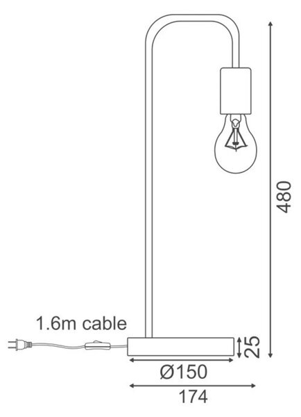 ACA Lighting Floor&Table stolní svítidlo KS1755WWD