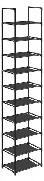 Botník na nožkách s policemi Songmics 45 x 174 x 30 cm, černá