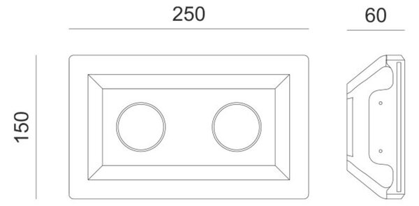 ACA Lighting Gypsum zapuštěné bodové sádrové svítidlo G90102C