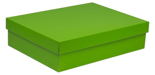 Úložná/dárková krabice s víkem 400x300x100/40 mm, zelená