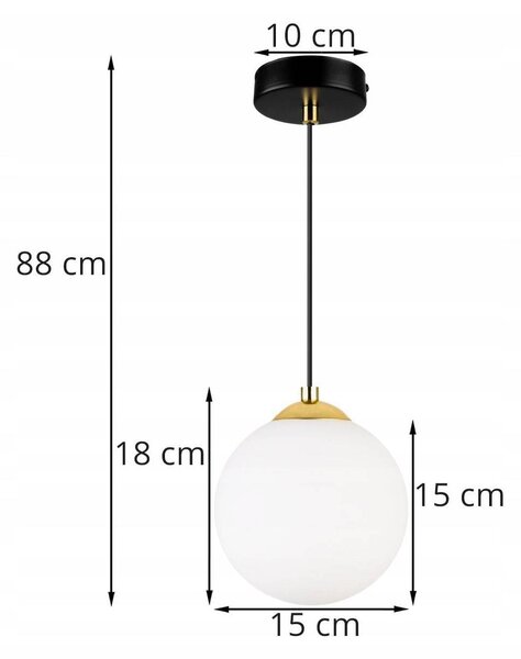 Závěsné svítidlo Florence, 1x bílé skleněné stínítko, (výběr ze 3 barev uchycení)