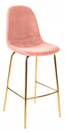 Barová židle SCANDINAVIA tmavě růžová samet skladem