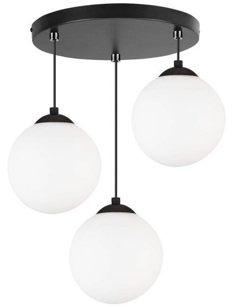 Závěsné svítidlo Florence, 3x bílé skleněné stínítko, (výběr ze 3 barev uchycení)