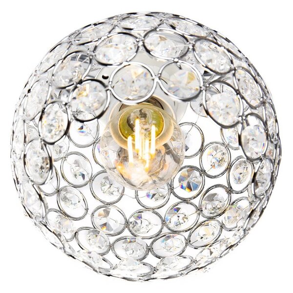 Závěsné svítidlo Crystal, 5x stříbrné křišťálové stínítko