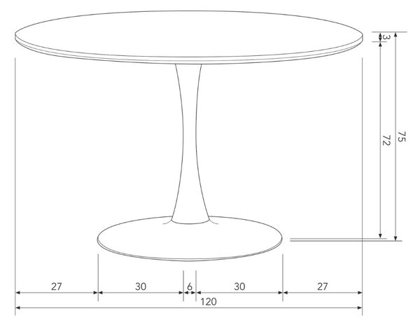 WOOOD Černý kulatý jídelní stůl Somar 120 cm
