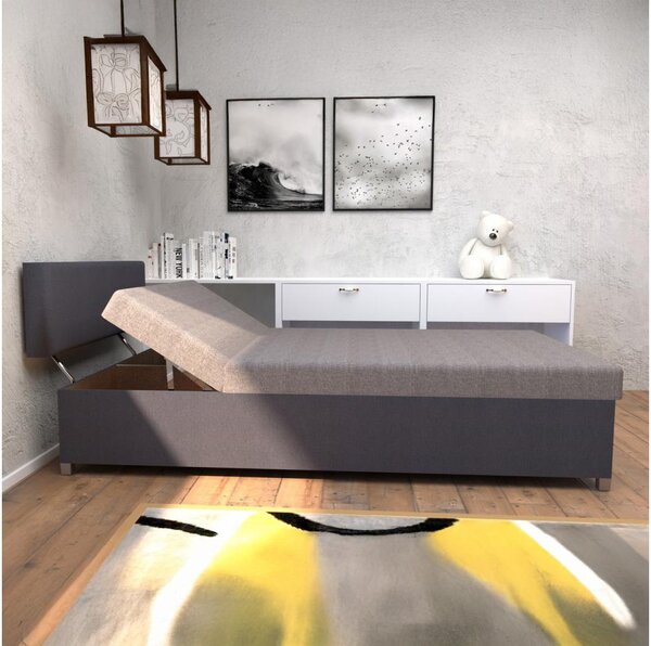 Čalouněná válenda s polohováním a úlo. prostorem DALLAS 108x205 cm šedá/antracit