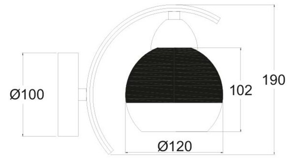 ACA Lighting Style nástěnné svítidlo TNK81444CR1W