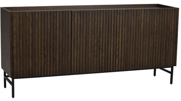Tmavě hnědá dubová komoda ROWICO HALIFAX 160 x 40 cm