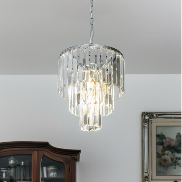 Brilagi - LED Křišťálový lustr na řetězu MOZART 4xE14/40W/230V lesklý chrom
