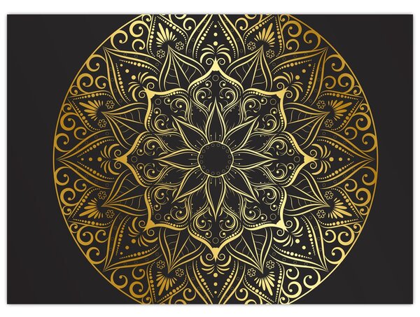Obraz zlaté abstrakce (70x50 cm)