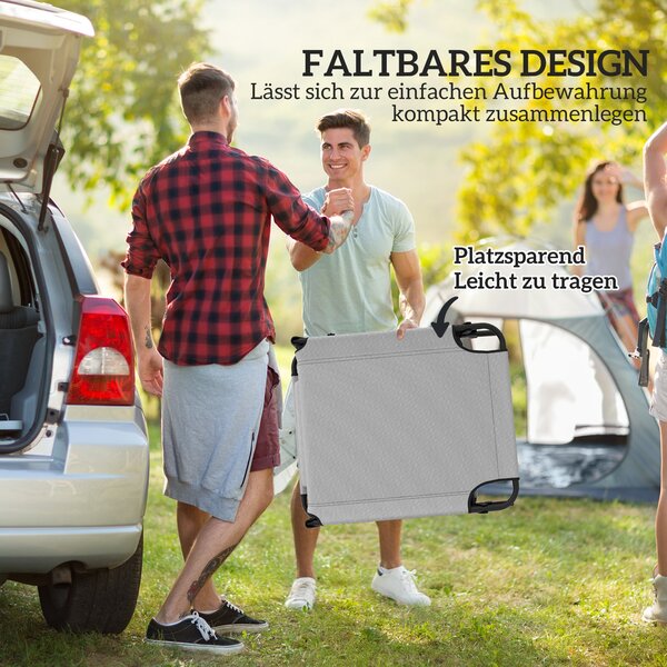 Skládací sluneční lehátko Outsunny s slunečníkem a matrací, polohovací rošt se 4 polohami, odolné vůči počasí, lehátko do kempu s nosností až 120 kg