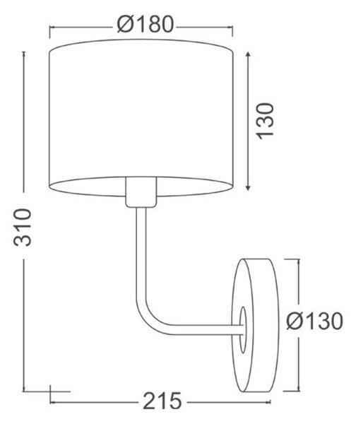 ACA Lighting Textile nástěnné svítidlo OD6508WBK