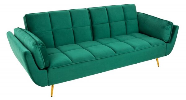 Pohovka BOUTIQUE 215 CM smaragdově zelená rozkládací Nábytek | Obývací pokoj | Sedací soupravy a pohovky | Pohovky | Rozkládací