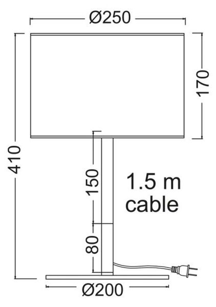 ACA Lighting Textile stolní svítidlo OD6508TWH