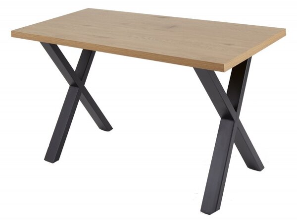 Pracovní stůl LOFT 140 CM dubový vzhled X rám NÁBYTEK | Kancelářský nábytek | Pracovní stoly