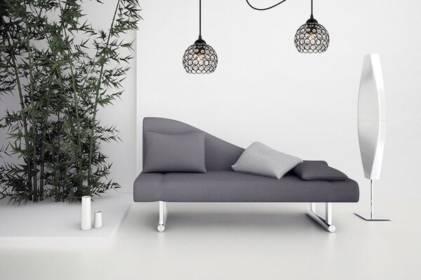 Závěsné svítidlo Crystal Spider, 2x černé křišťálové stínítko