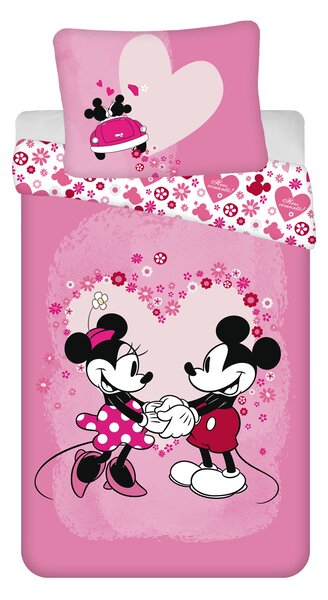 Jerry Fabrics Povlečení z mikrovlákna 140x200 + 70x90 cm - Mickey a Minnie "Love micro"