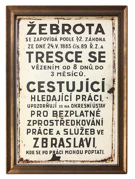 Cedule | Žebrota Zbraslav (různé rámy) (různé varianty rámů)