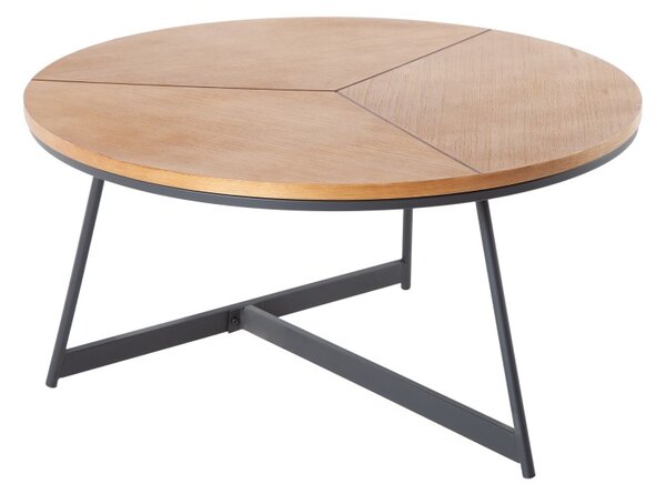 Přírodní kulatý konferenční stolek Elegance 80 cm