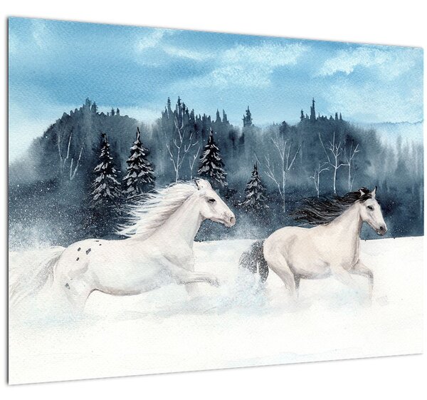 Obraz malovaných koní (70x50 cm)