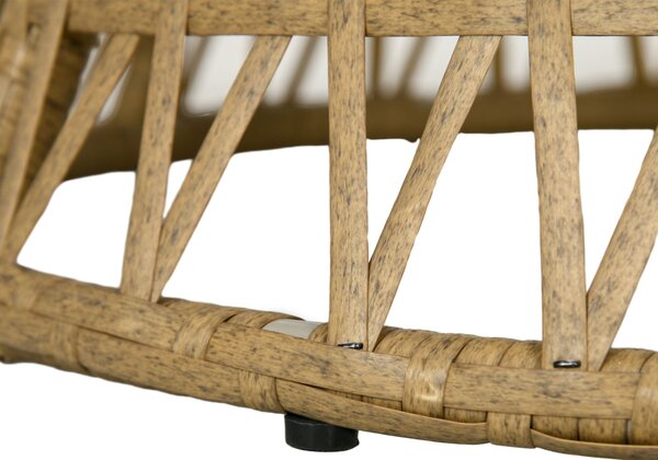 Outsunny Papasan křeslo z vodního hyacintu, otočné s polštářem, 360° nastavitelné podnožce 85 x 70 x 82 cm Khaki | Aosom