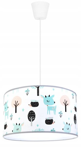 Dětské závěsné svítidlo Bambi, 1x textilní stínítko se vzorem