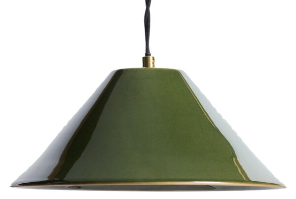 Kave Home Zelené keramické závěsné světlo Ceren Ø30 cm