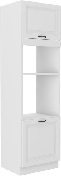 STOLARz 60 cm skříňka vysoká 2D na mikrovlnnou a pečící vestavnou troubu STILO II Barevné provedení STILO: Bílá / Bílá
