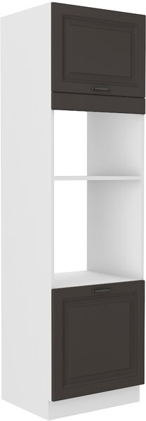 STOLARz 60 cm skříňka vysoká 2D na mikrovlnnou a pečící vestavnou troubu STILO II Barevné provedení STILO: Bílá / Grafit