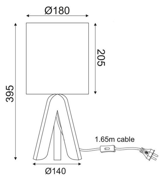 ACA Lighting Floor&Table stolní svítidlo TF176721TWH