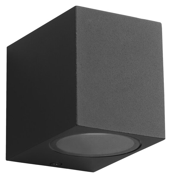Exteriérové ​​nástěnné svítidlo Boka, 1x černé hliníkové stínítko, (9,2 cm)