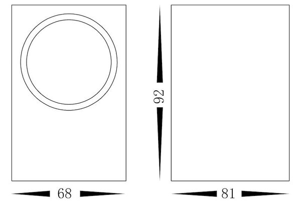 Exteriérové ​​nástěnné svítidlo Boka, 1x černé hliníkové stínítko, (9,2 cm)