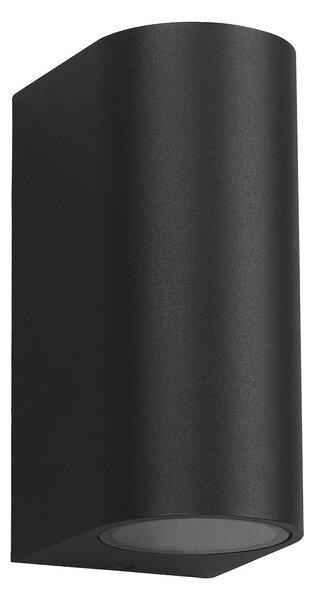 Exteriérové ​​nástěnné svítidlo Ovalis, 1x černé hliníkové stínítko, (15 cm)