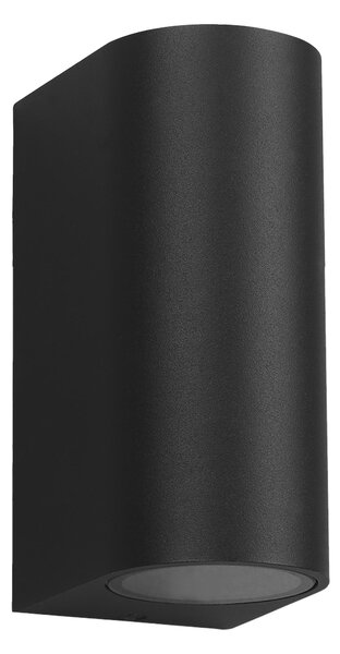 Exteriérové ​​nástěnné svítidlo Ovalis, 1x černé hliníkové stínítko, (15 cm)