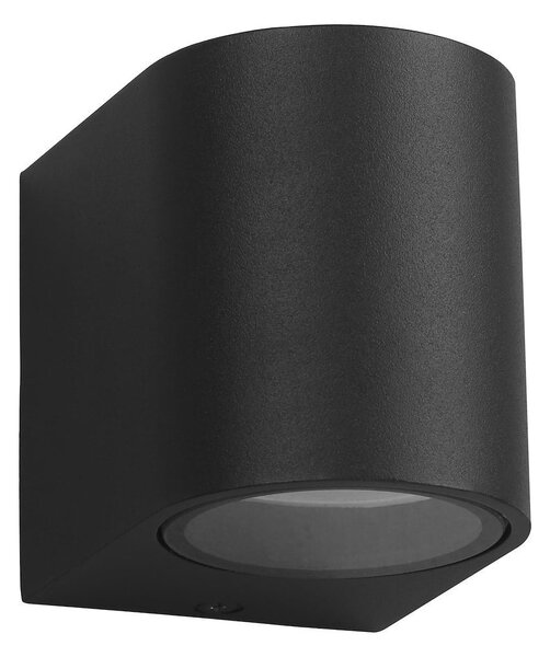 Exteriérové ​​nástěnné svítidlo Ovalis, 1x černé hliníkové stínítko, (9,2 cm)