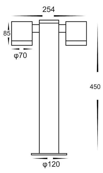 Exteriérové ​​svítidlo Ketto, 2x černé hliníkové stínítko