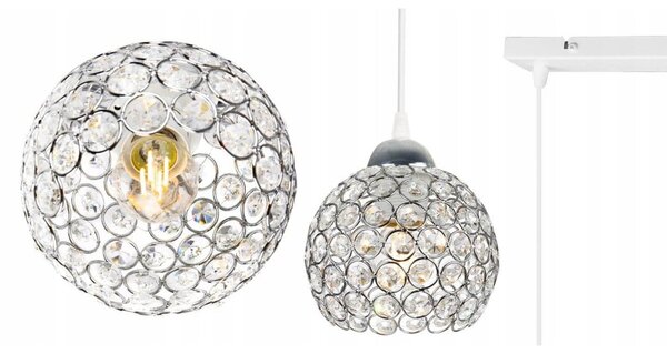 Závěsné svítidlo Crystal, 3x stříbrné křišťálové stínítko, (chromové uchycení), w