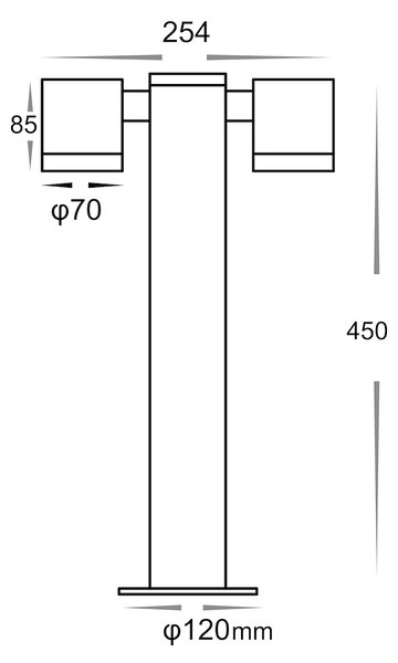 Exteriérové ​​svítidlo Ketto, 2x černé hliníkové stínítko