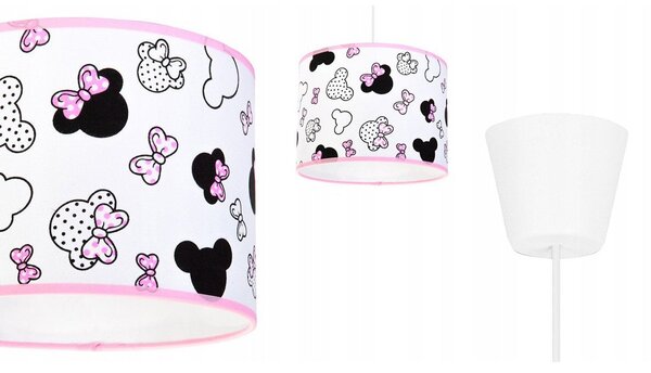 Dětské závěsné svítidlo Minnie, 1x textilní stínítko se vzorem