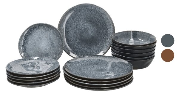 Silvercrest® Jídelní servis Black Print Organic, 18dílná sada (100413328)