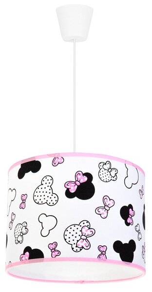 Dětské závěsné svítidlo Minnie, 1x textilní stínítko se vzorem
