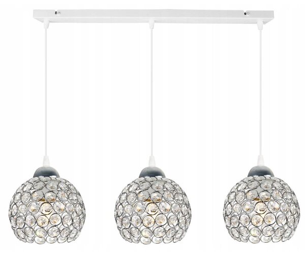 Závěsné svítidlo Crystal, 3x stříbrné křišťálové stínítko, (chromové uchycení), w