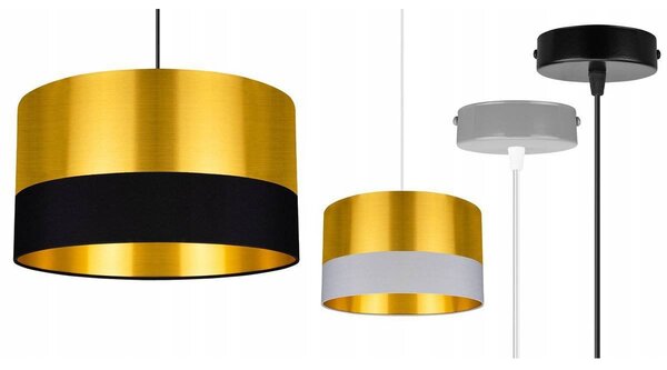 Závěsné svítidlo Golden, 1x zlaté textilní stínítko (výběr ze 2 barev), (výběr ze 2 barev konstrukce), (fi 35cm)
