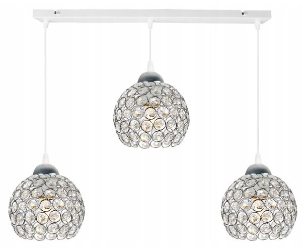 Závěsné svítidlo Crystal, 3x stříbrné křišťálové stínítko, (chromové uchycení), w