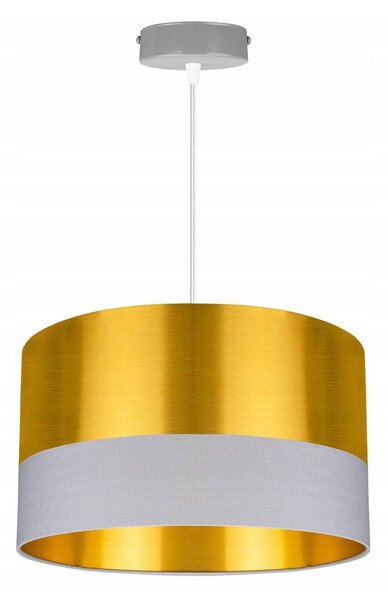 Závěsné svítidlo Golden, 1x zlaté textilní stínítko (výběr ze 2 barev), (výběr ze 2 barev konstrukce), (fi 35cm)