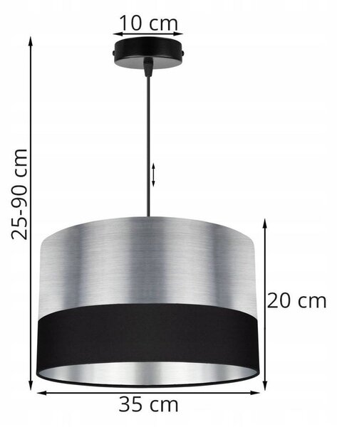 Závěsné svítidlo Chromic, 1x chromové textilní stínítko (výběr ze 2 barev), (výběr ze 2 barev konstrukce), (fi 35cm)
