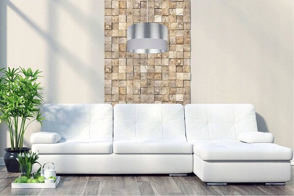 Závěsné svítidlo Chromic, 1x chromové textilní stínítko (výběr ze 2 barev), (výběr ze 2 barev konstrukce), (fi 35cm)