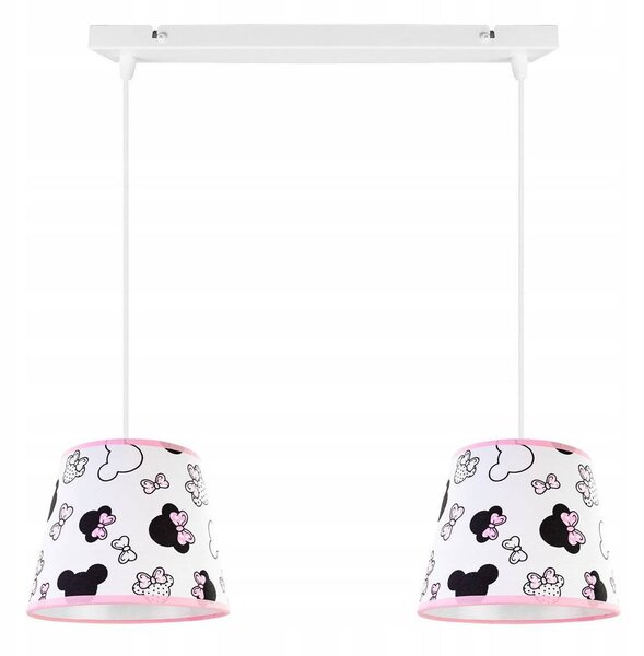 Dětské závěsné svítidlo Minnie, 2x textilní stínítko se vzorem, s